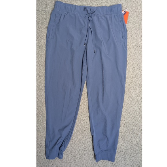 Freely Rivera Joggers Women's Size L Gray Drawstring Lightweight Zip Pockets - Picture 1 of 5